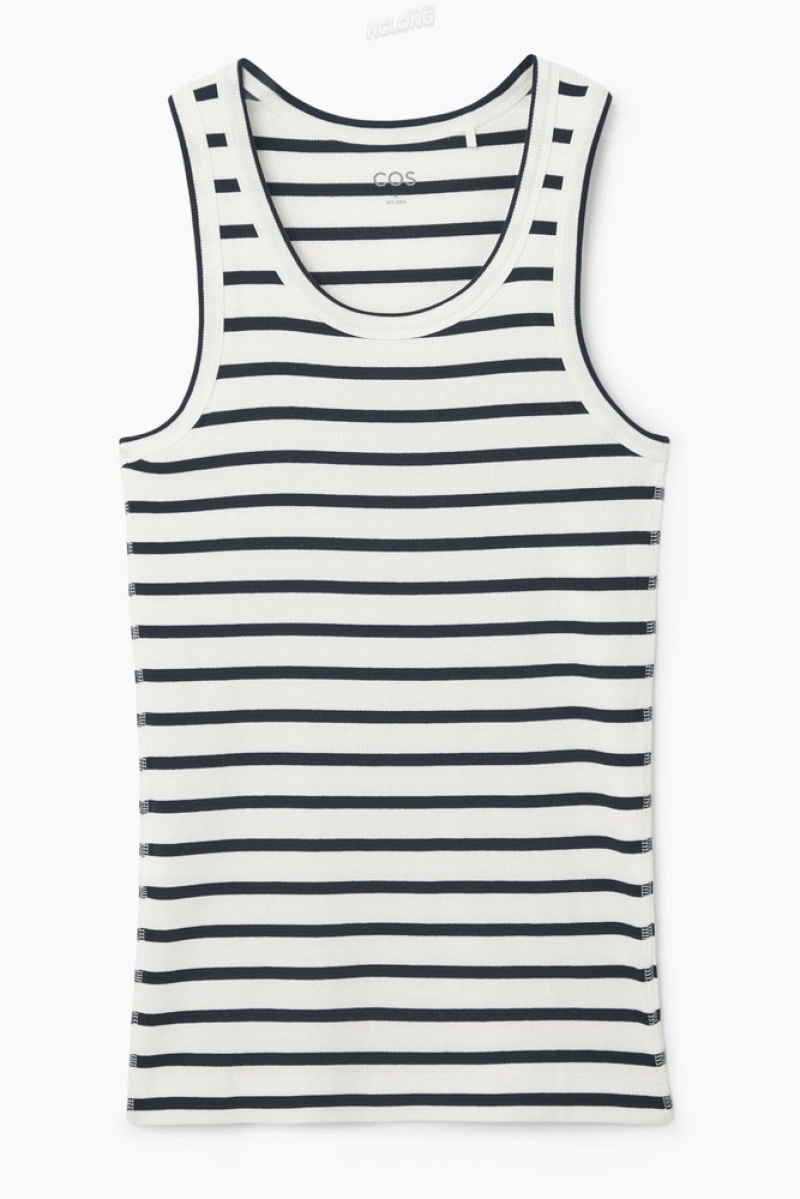 Cream COS Ribbed Tank Top | IS00-D1ON