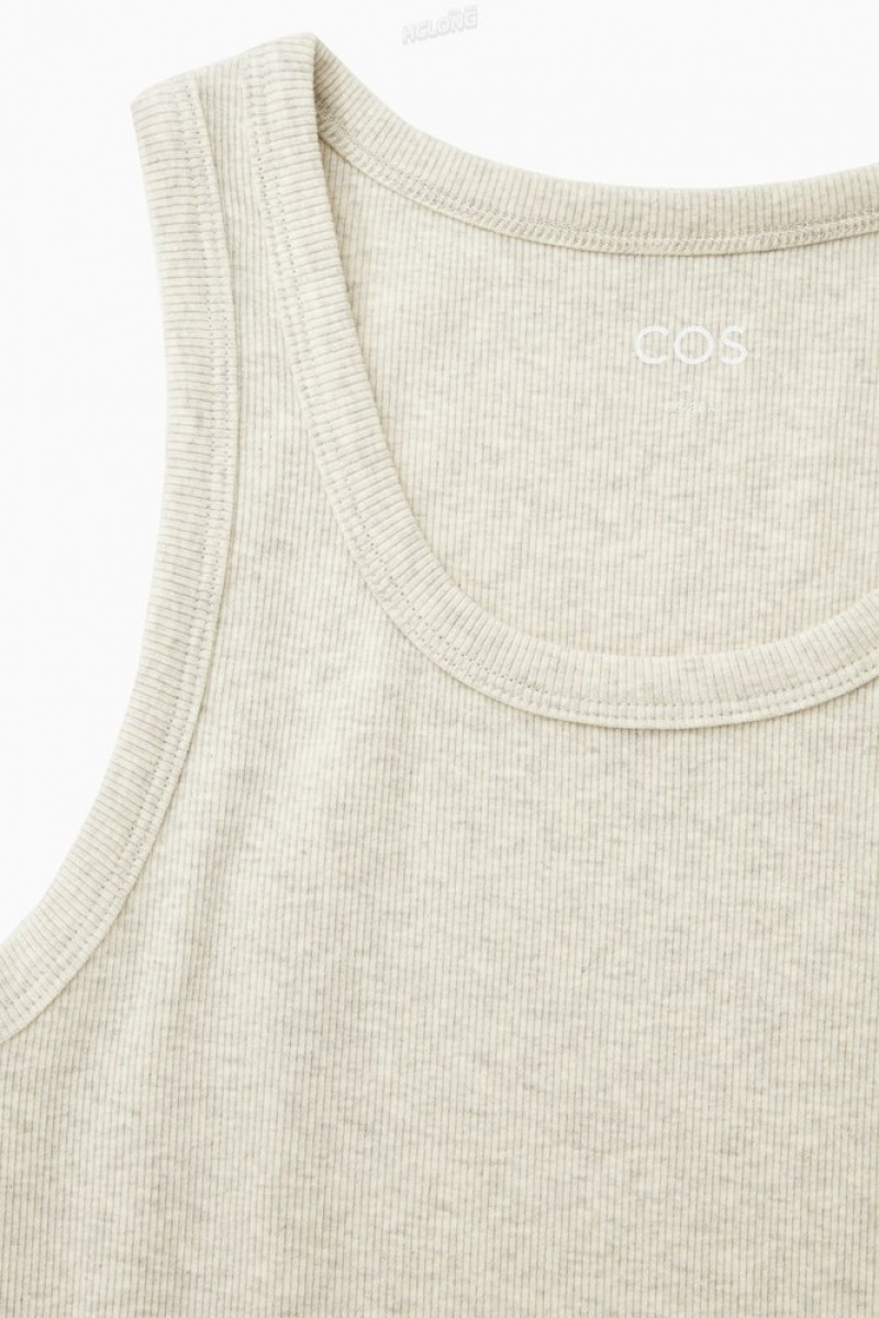 Cream COS Ribbed Tank Top | NV54-J2SP