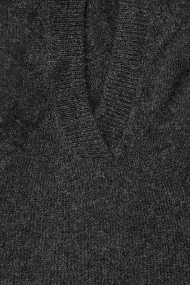 Dark-Grey MéLange COS Pure Cashmere Hoodie | LF42-D1DQ