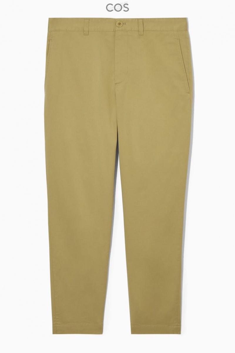 Dark Beige COS Tapered Twill Chinos | GN95-Y0SQ