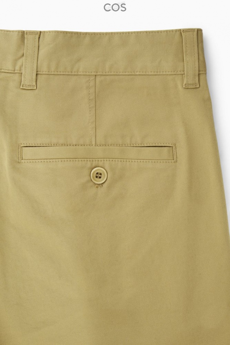 Dark Beige COS Tapered Twill Chinos | GN95-Y0SQ