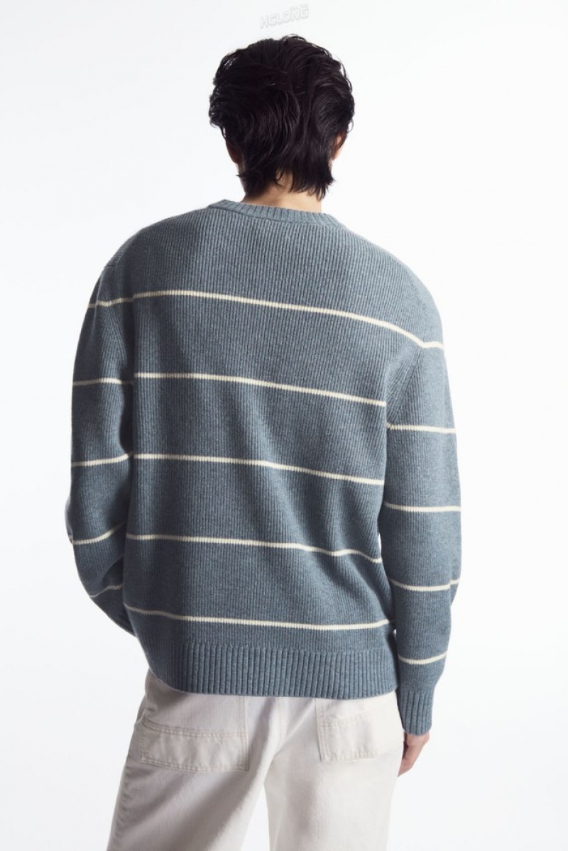 Dark Beige / Striped COS Striped Wool And Yak-Blend Jumper | BL83-I0HG