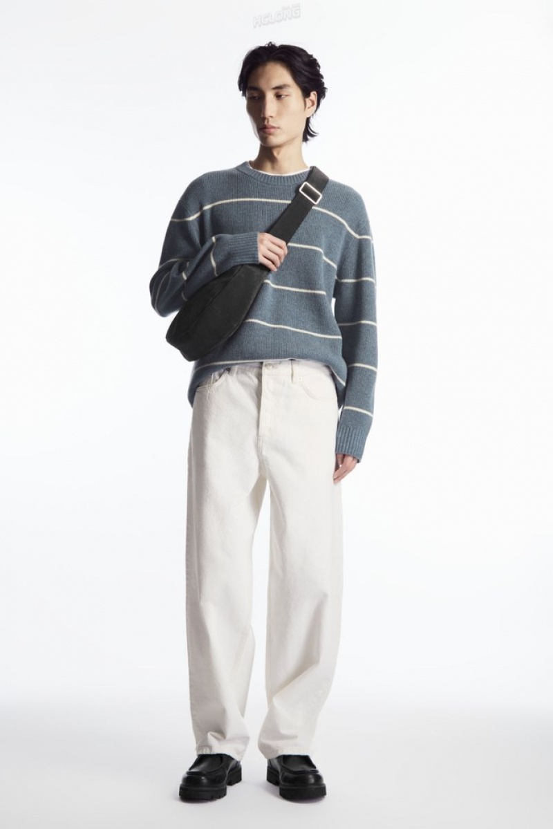 Dark Beige / Striped COS Striped Wool And Yak-Blend Jumper | BL83-I0HG