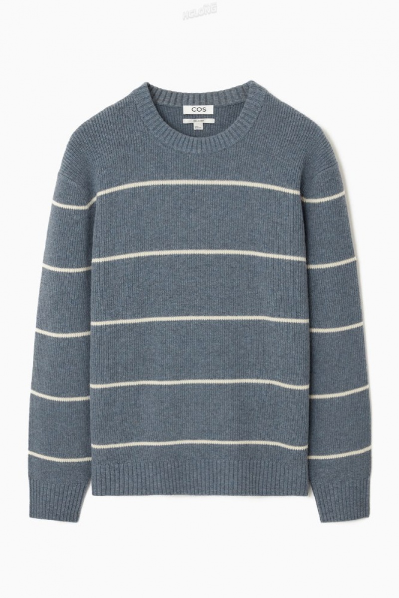 Dark Beige / Striped COS Striped Wool And Yak-Blend Jumper | BL83-I0HG