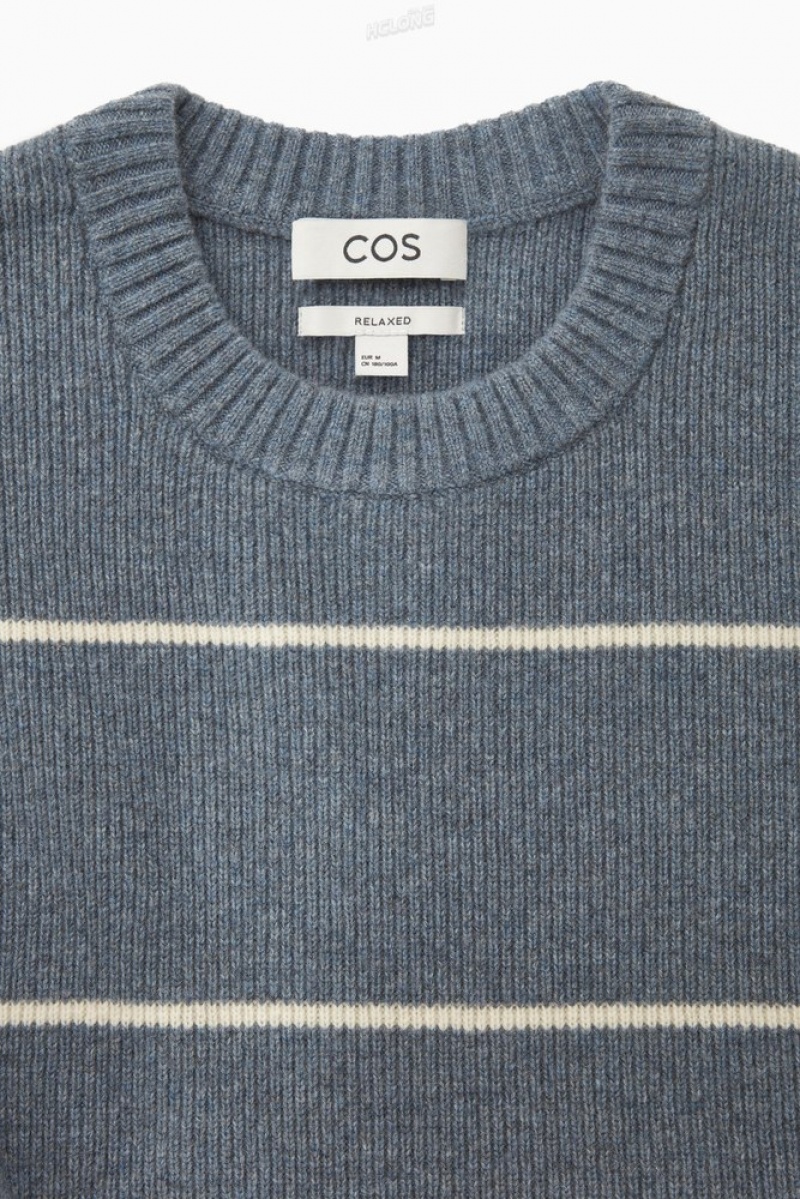 Dark Beige / Striped COS Striped Wool And Yak-Blend Jumper | BL83-I0HG