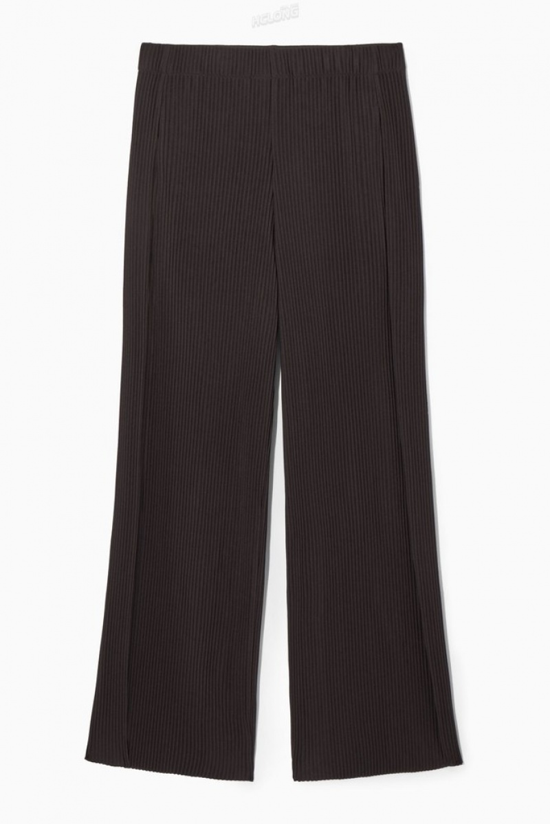 Dark Brown COS Pleated Wide-Leg Pants | GP87-D6DO