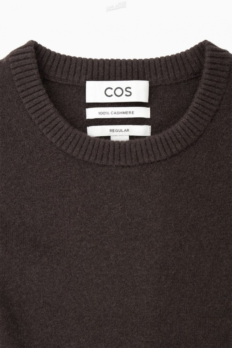 Dark Brown COS Pure Cashmere Jumper | XR63-B0UF