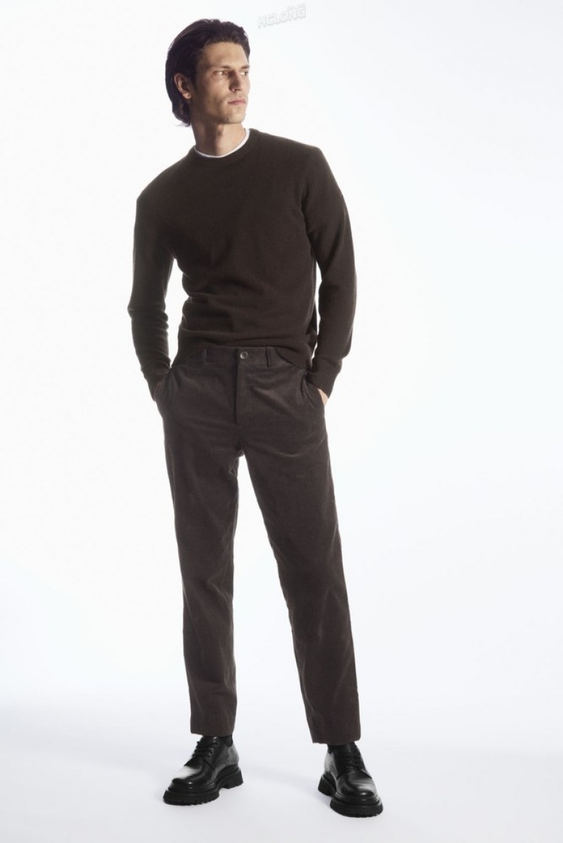 Dark Brown COS Pure Cashmere Jumper | XR63-B0UF