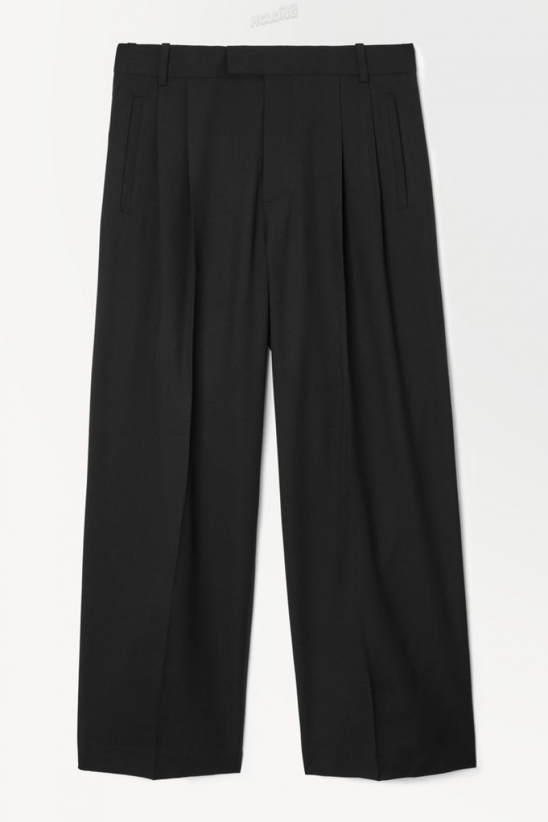 Dark Brown COS The Pleated Wool Pants | UG00-U2DA