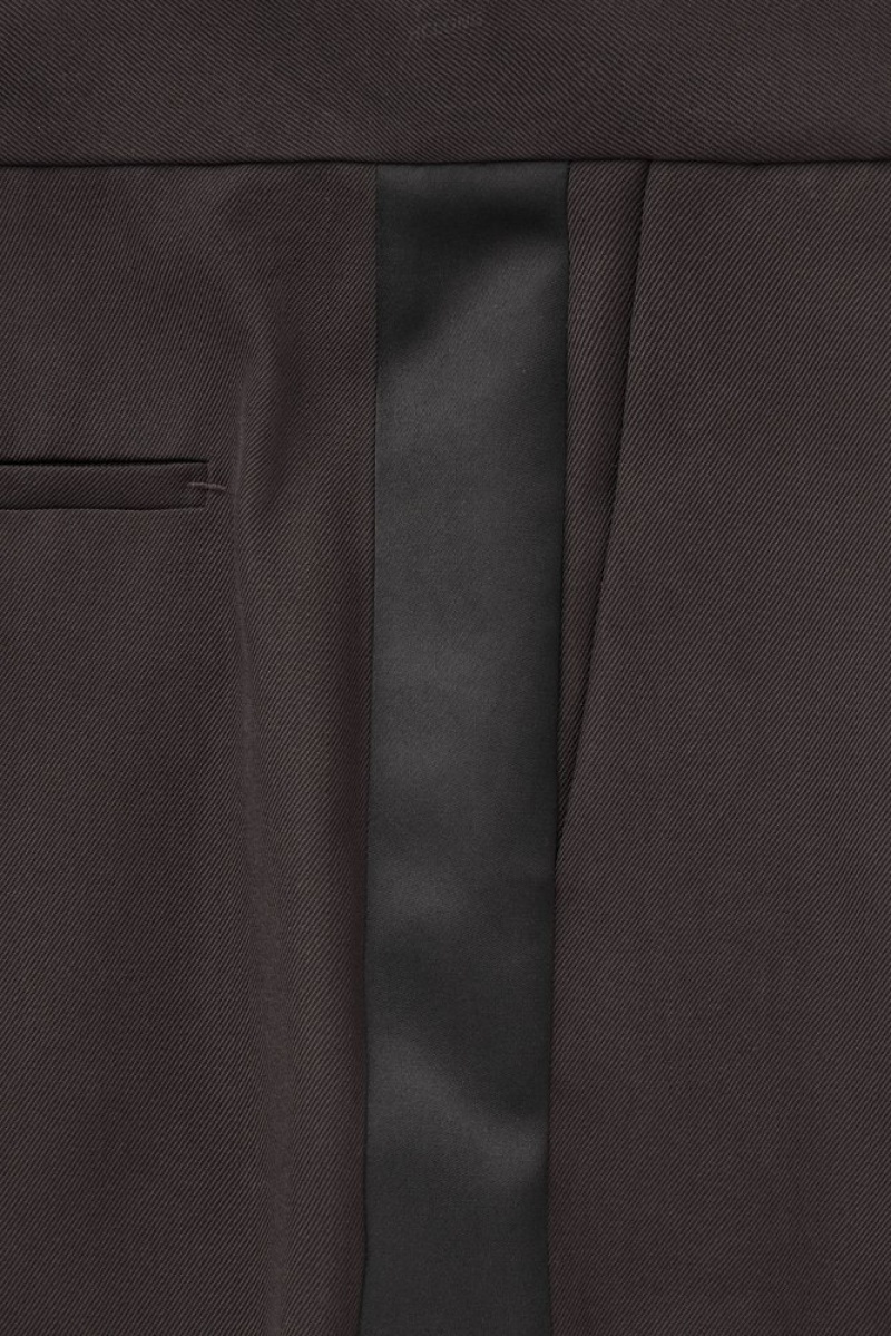 Dark Brown COS The Tuxedo-Stripe Trousers | TG09-H1SH