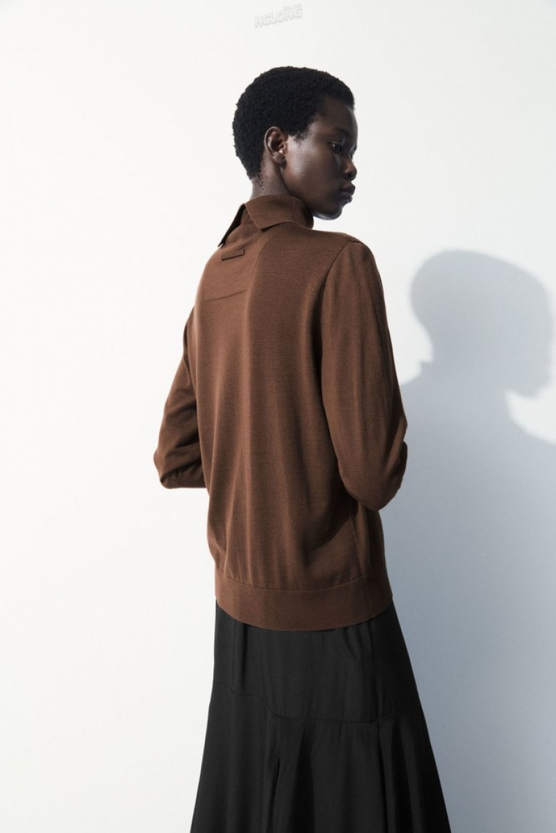 Dark Brown COS The Wool Roll-Neck Jumper | JW11-D4UK