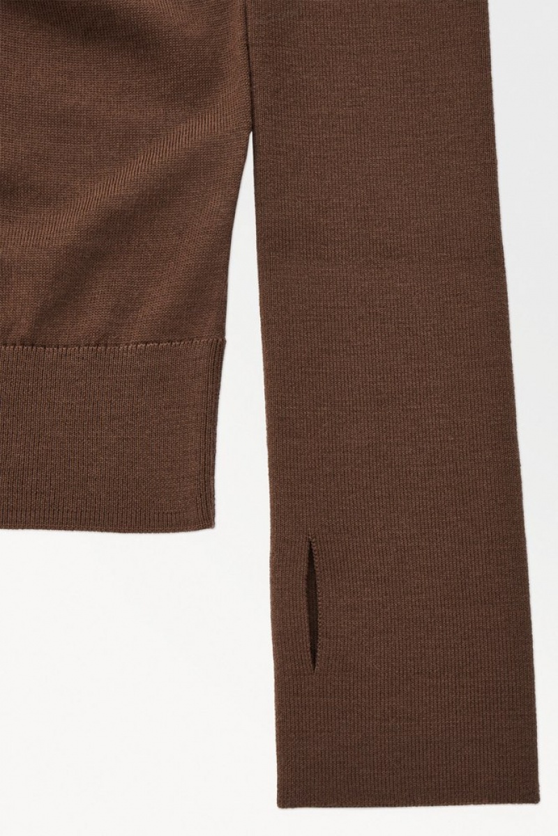 Dark Brown COS The Wool Roll-Neck Jumper | JW11-D4UK