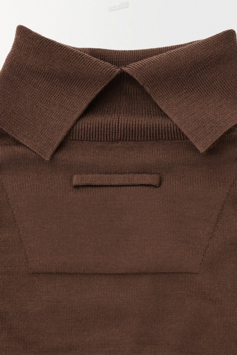 Dark Brown COS The Wool Roll-Neck Jumper | JW11-D4UK