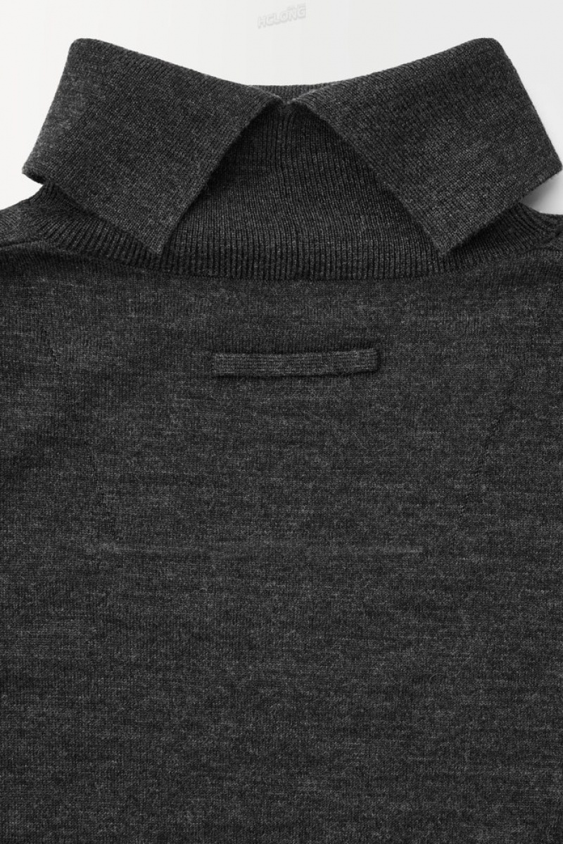 Dark Brown COS The Wool Roll-Neck Sweater | OT53-S9KP