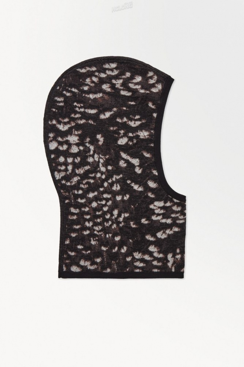 Dark Brown / Feather Print COS The Feather-Print Balaclava | LW19-W6JR