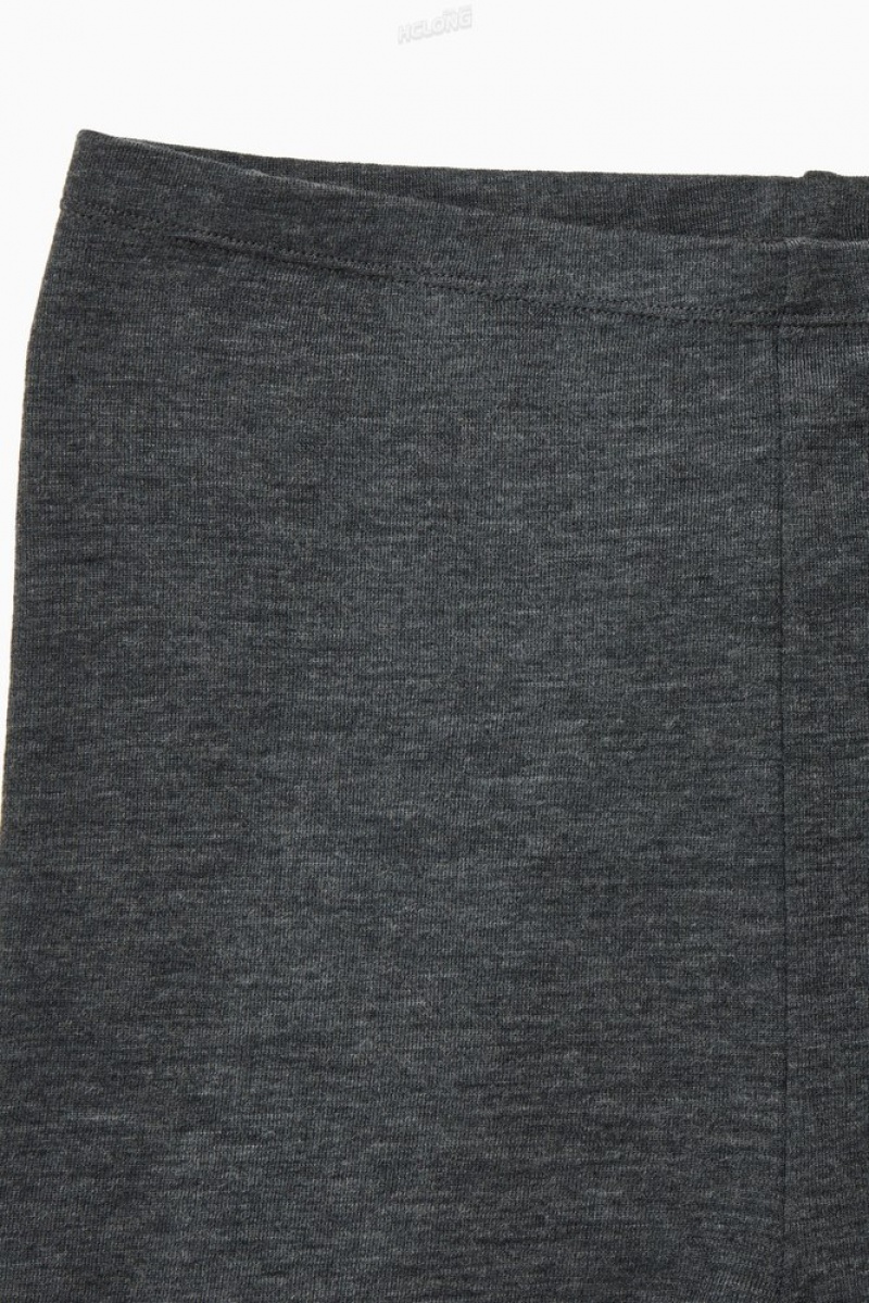 Dark Gray Melange COS Merino Wool Leggings | VA80-V5CR