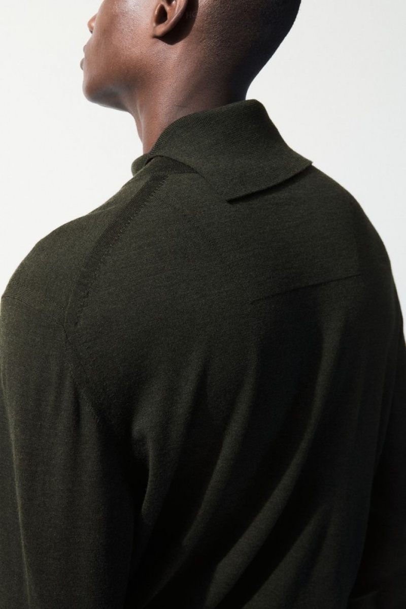 Dark Green COS The Merino Wool Roll-Neck Jumper | CN69-L8PI