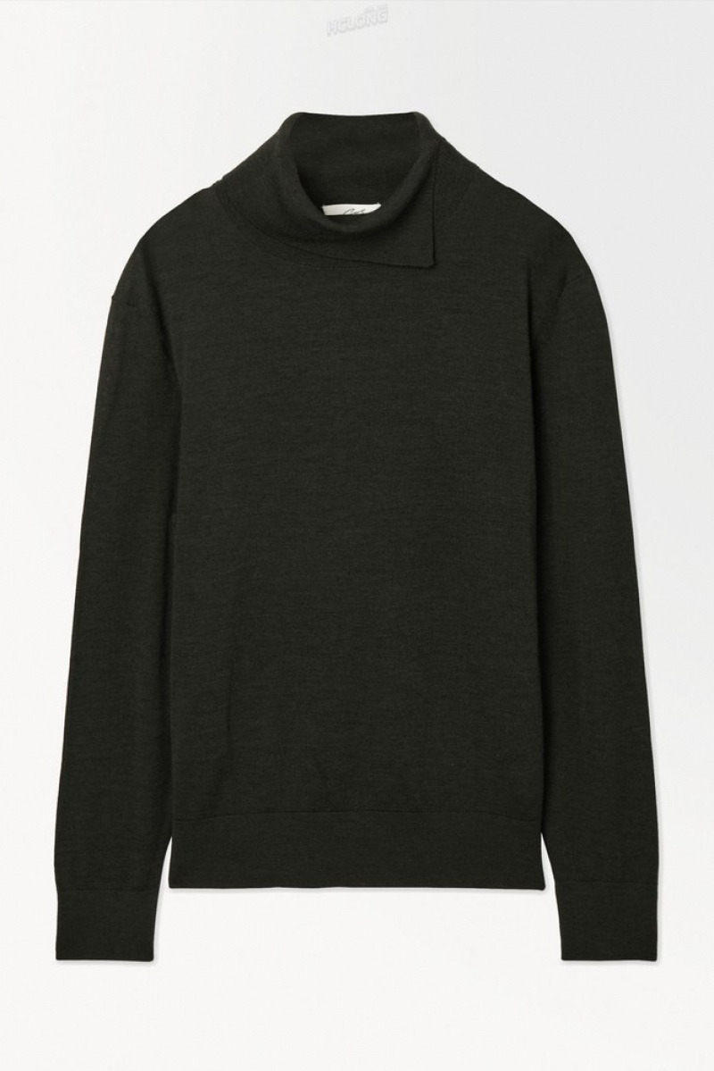 Dark Green COS The Merino Wool Roll-Neck Jumper | CN69-L8PI