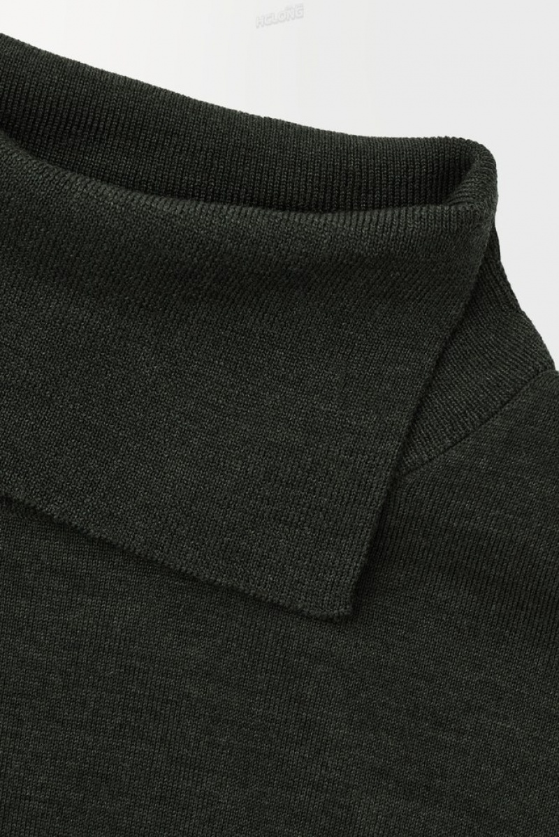 Dark Green COS The Merino Wool Roll-Neck Jumper | CN69-L8PI