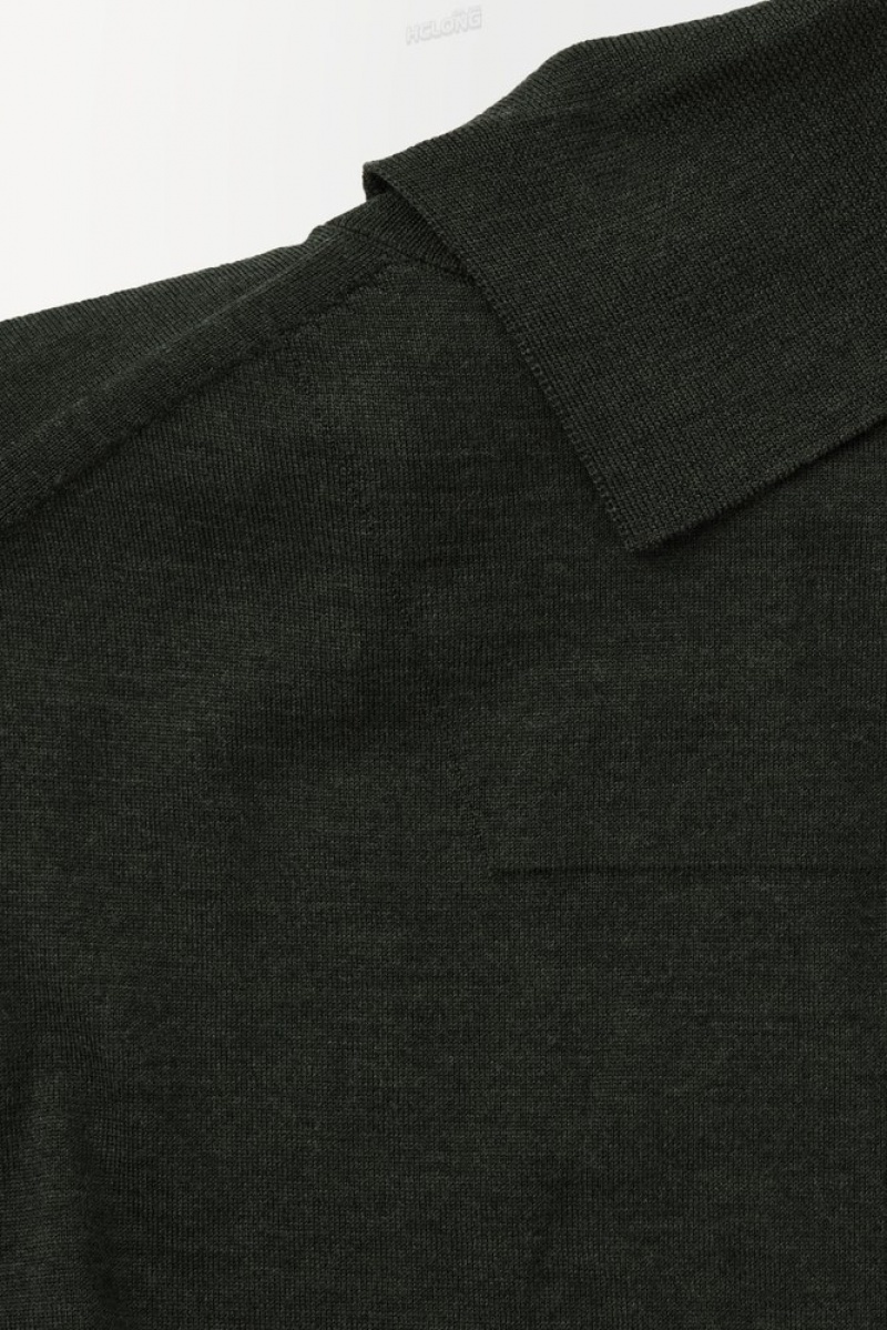 Dark Green COS The Merino Wool Roll-Neck Jumper | CN69-L8PI