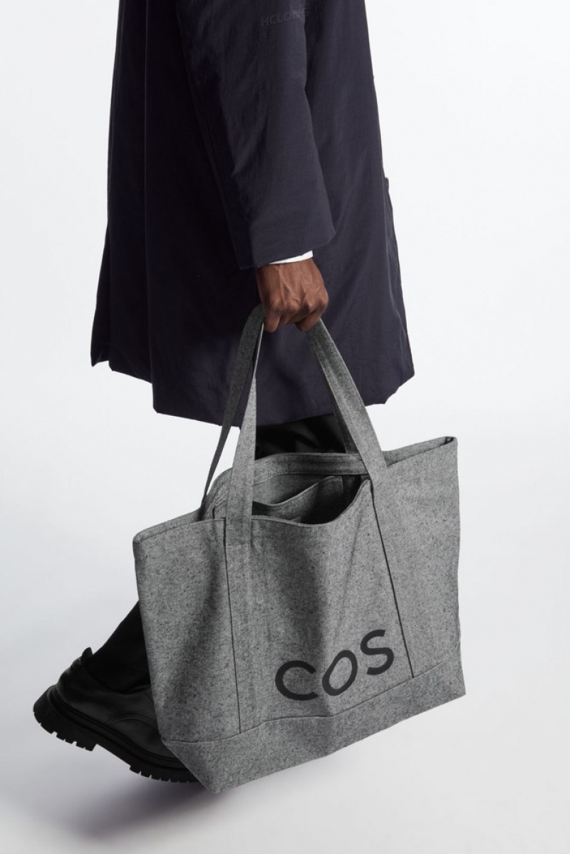 Dark Grey COS Cos Utility Tote - Canvas | JD48-P3NS