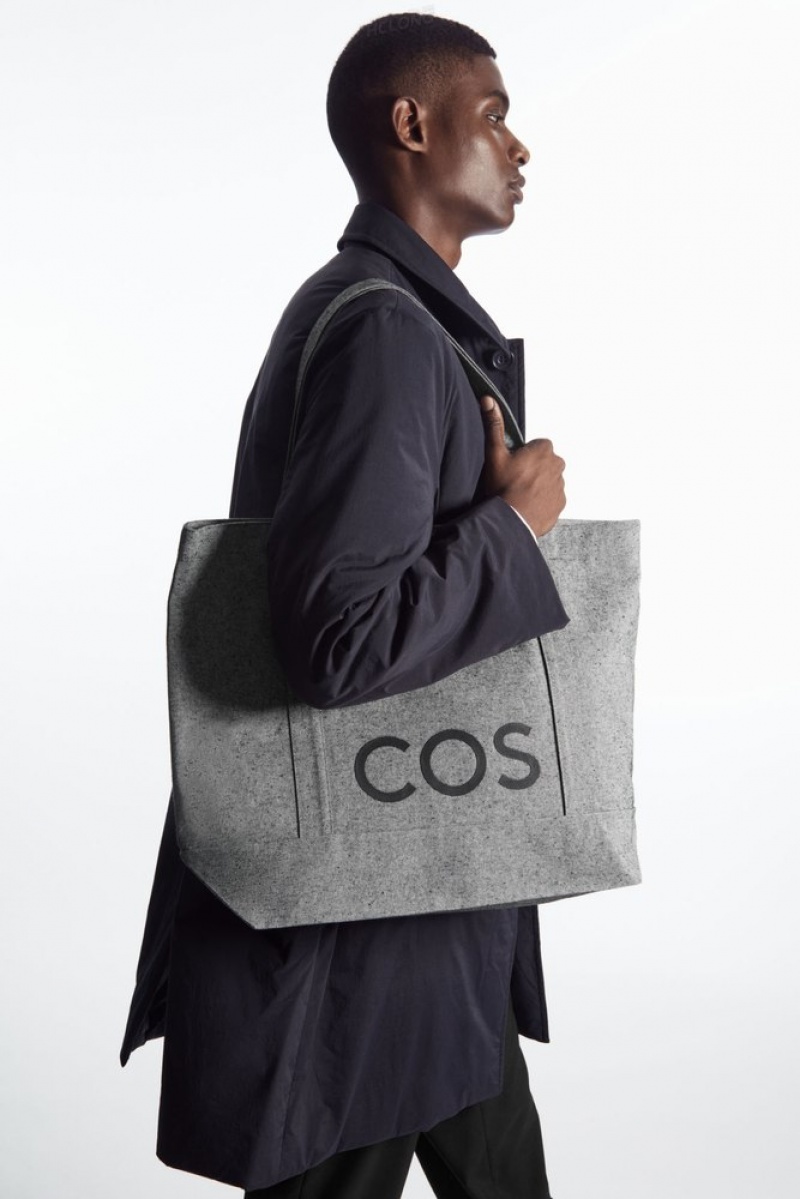 Dark Grey COS Cos Utility Tote - Canvas | JD48-P3NS