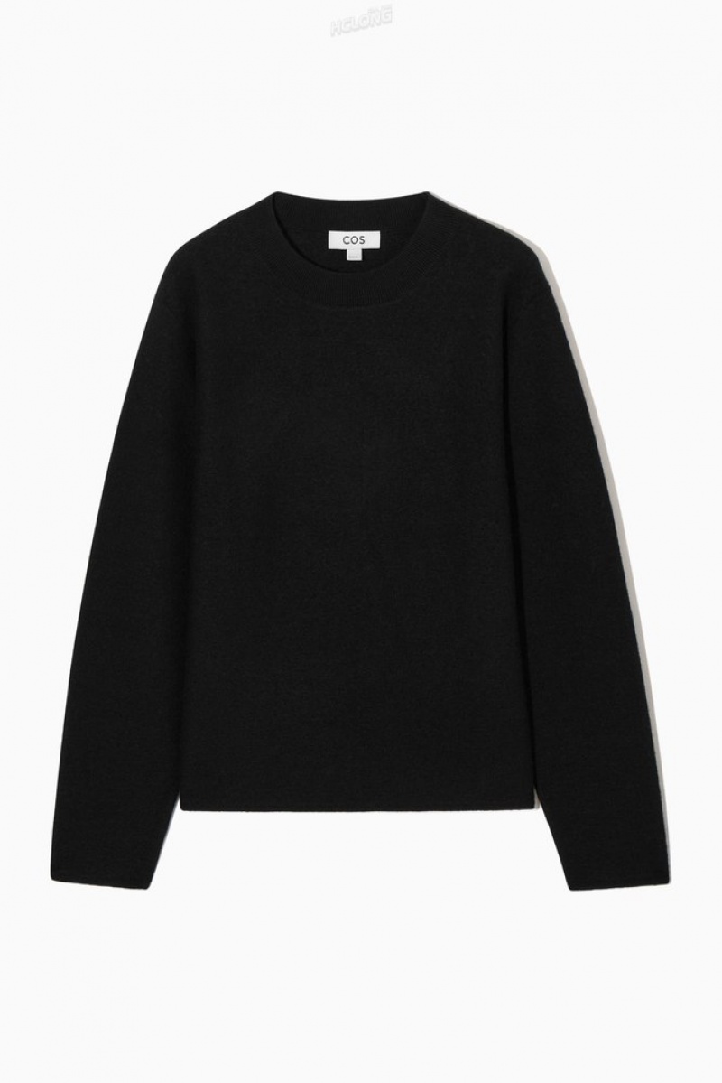 Dark Navy COS Boiled Merino Wool Jumper | PE50-Y4GP