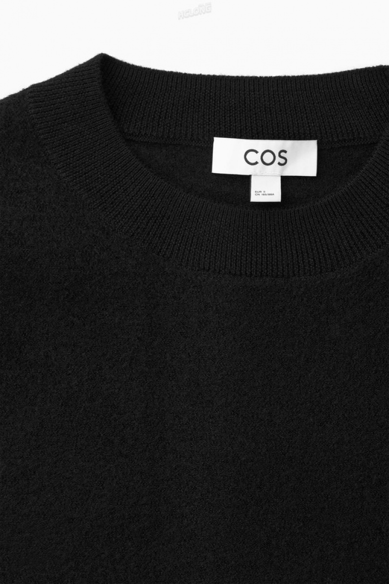 Dark Navy COS Boiled Merino Wool Jumper | PE50-Y4GP