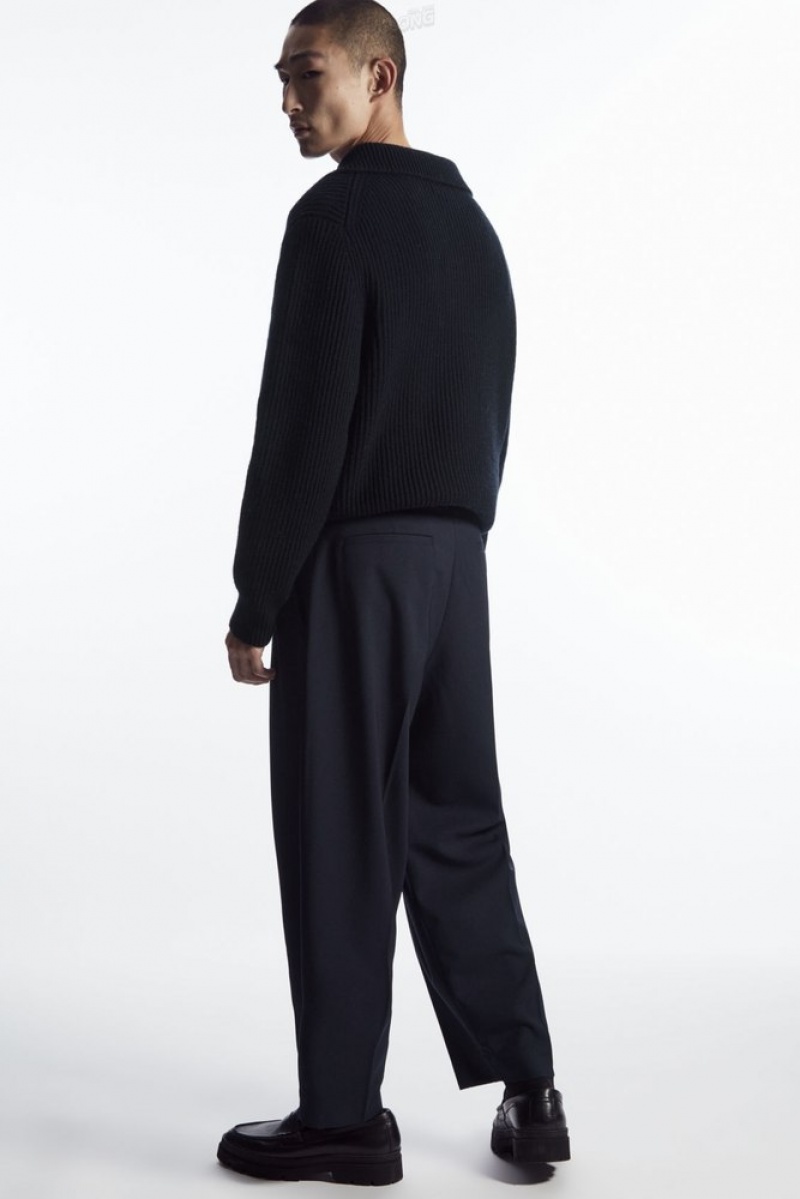 Dark Navy COS Sailor-Collar Wool Jumper | JM25-N2VG