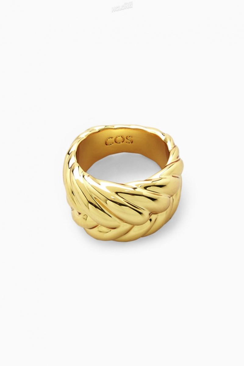 Gold COS Chunky Plait Ring | KD26-L5AR