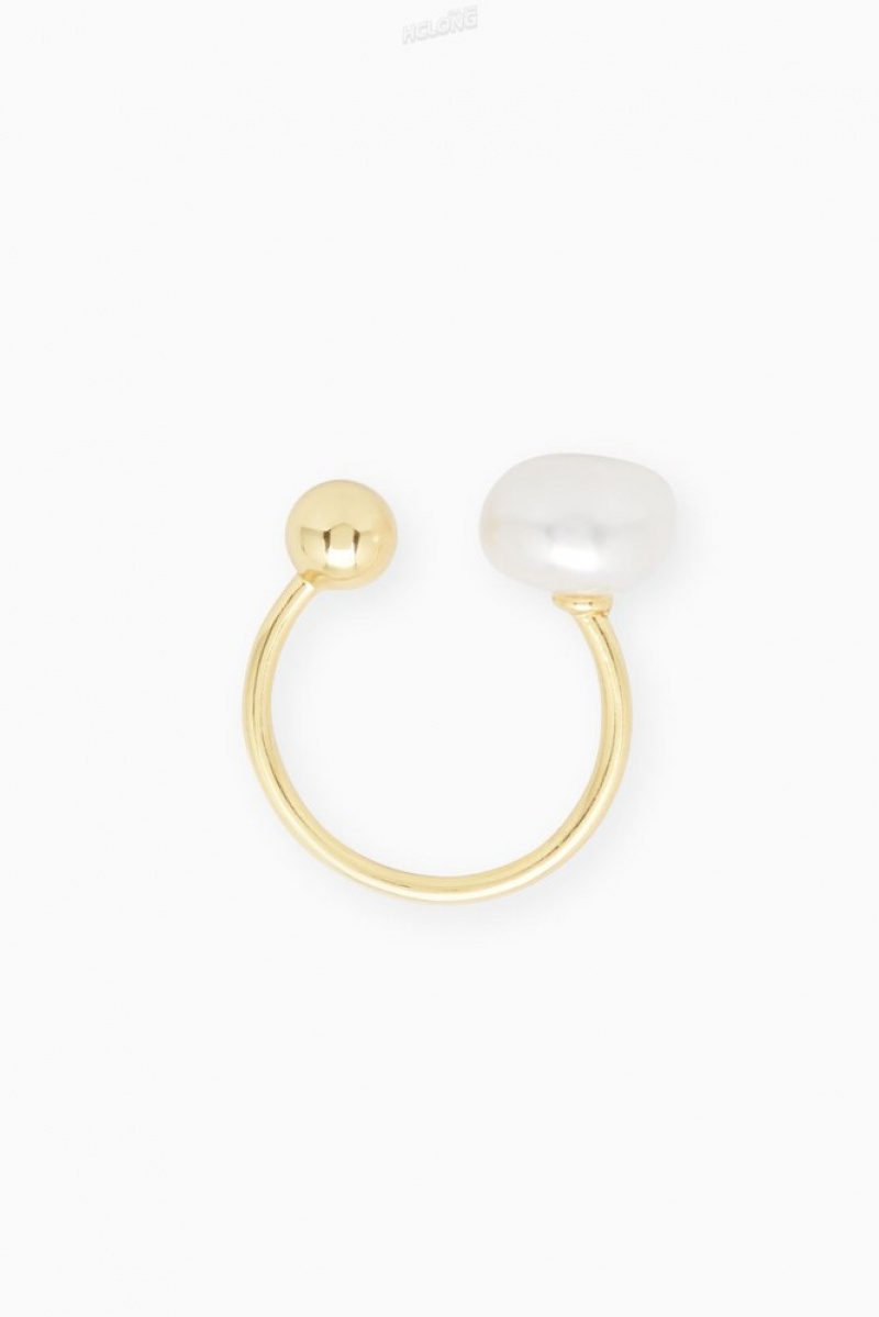 Gold COS Gold Vermeil Freshwater Pearl Ring | EK16-S1RL