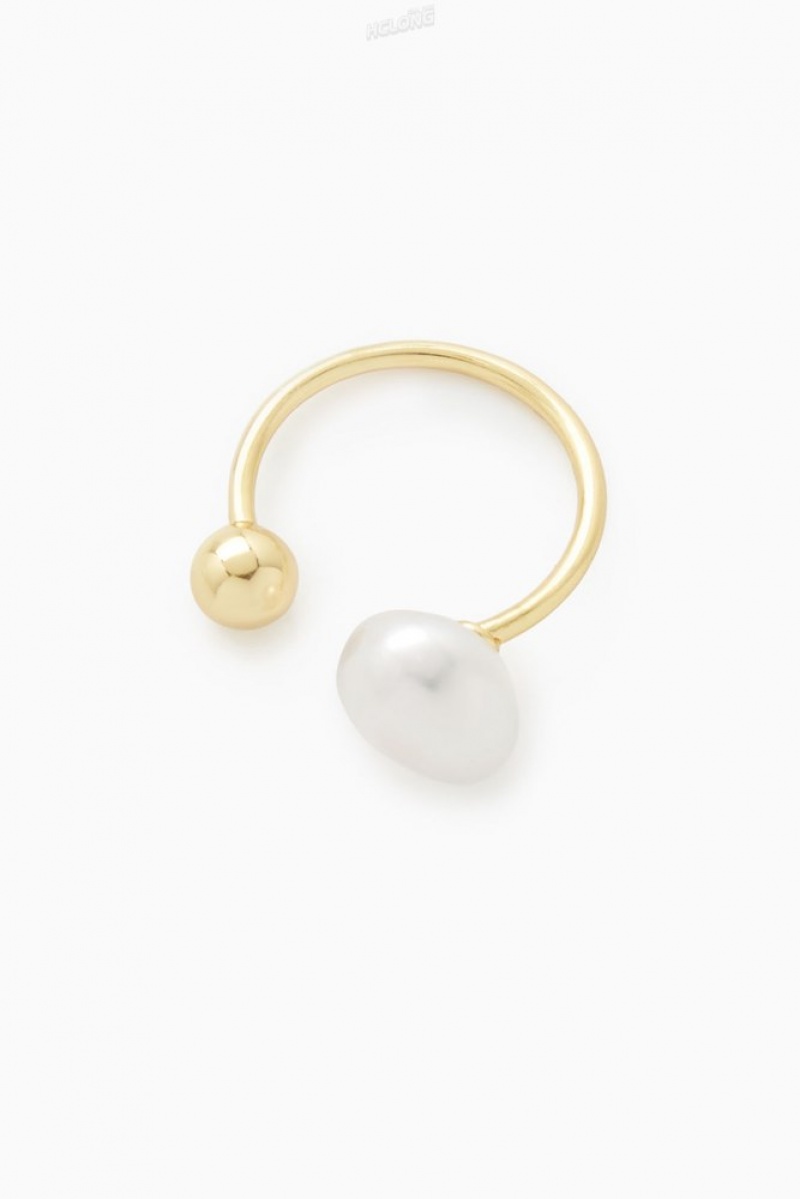 Gold COS Gold Vermeil Freshwater Pearl Ring | EK16-S1RL