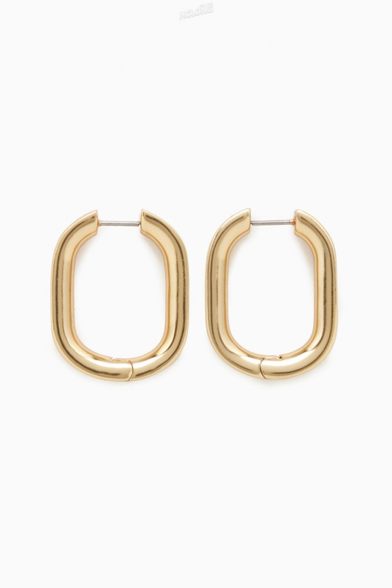 Gold COS Oval Hoop Earrings | OO33-N3QX