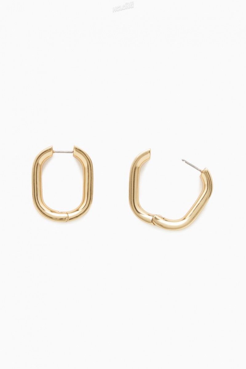 Gold COS Oval Hoop Earrings | OO33-N3QX