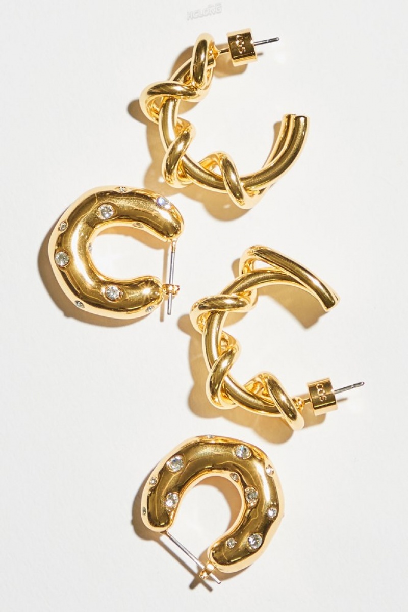 Gold COS Spiral Hoop Earrings | MX15-Q2ON