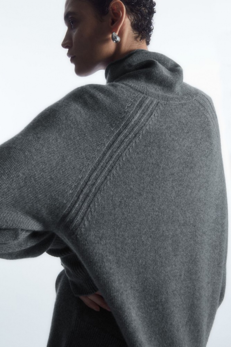 Gray COS Pure Cashmere Turtleneck Sweater | LY45-J7EL