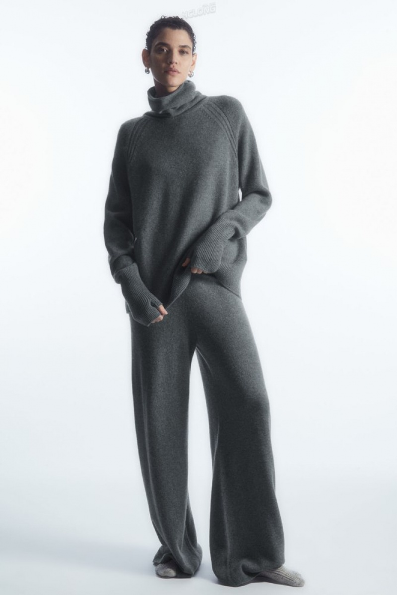 Gray COS Pure Cashmere Turtleneck Sweater | LY45-J7EL