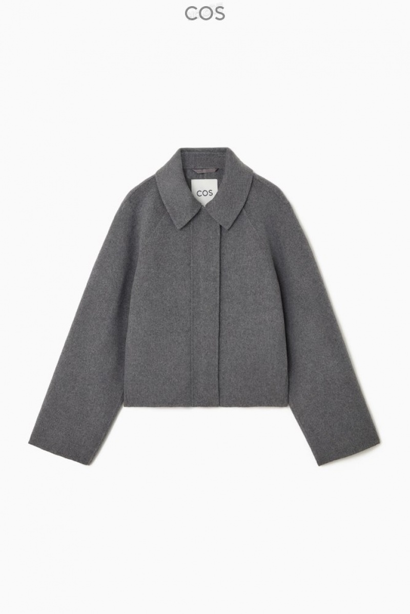 Gray COS Short Double-Faced Wool Jacket | OO49-G6KF