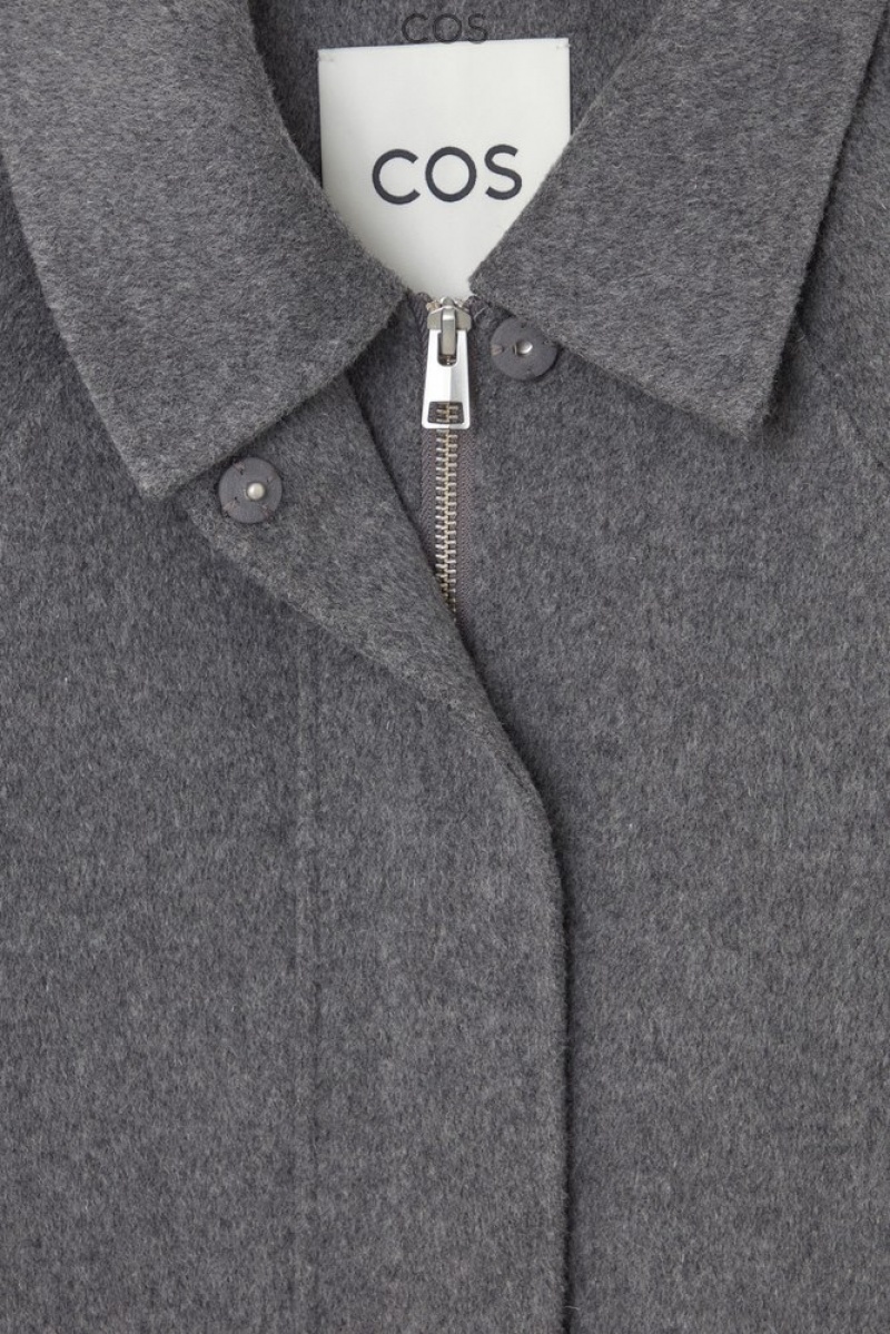 Gray COS Short Double-Faced Wool Jacket | OO49-G6KF