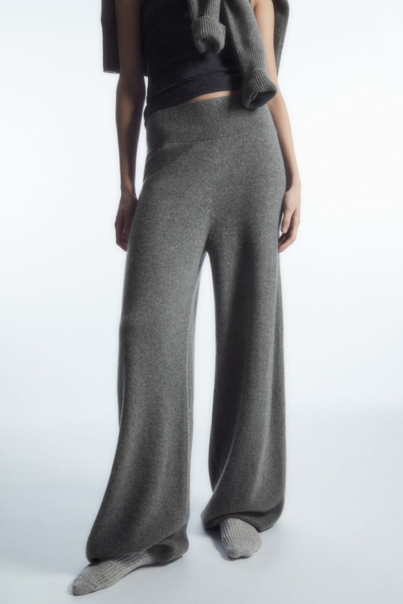 Gray COS Wide-Leg Pure Cashmere Pants | RM40-L0IU