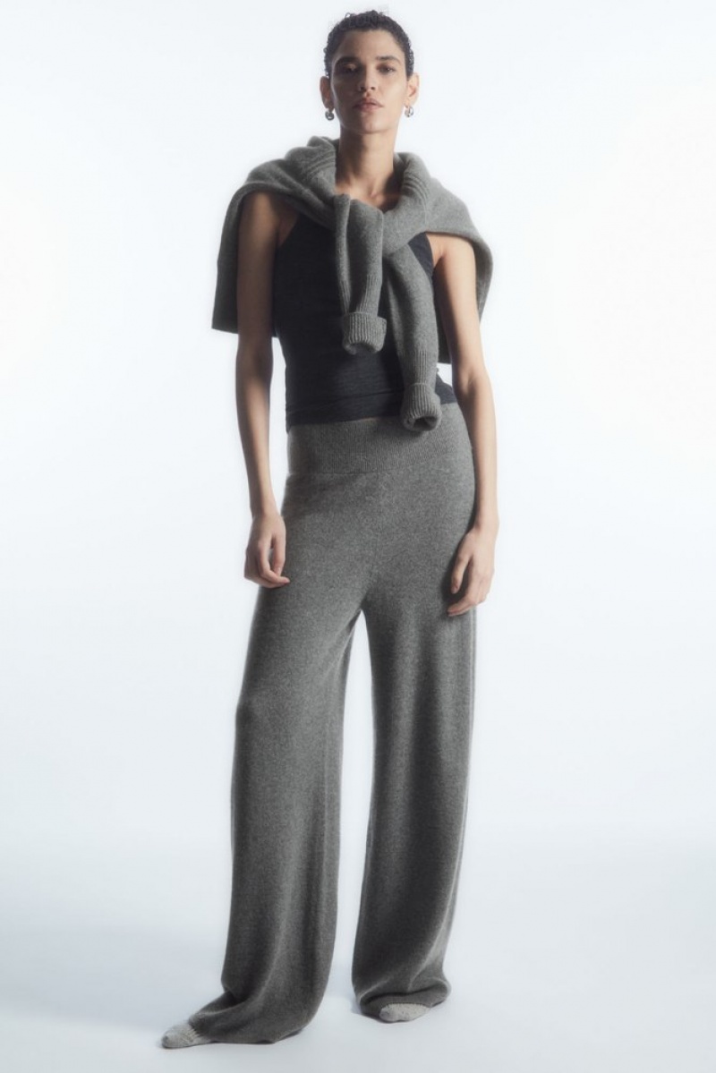 Gray COS Wide-Leg Pure Cashmere Pants | RM40-L0IU