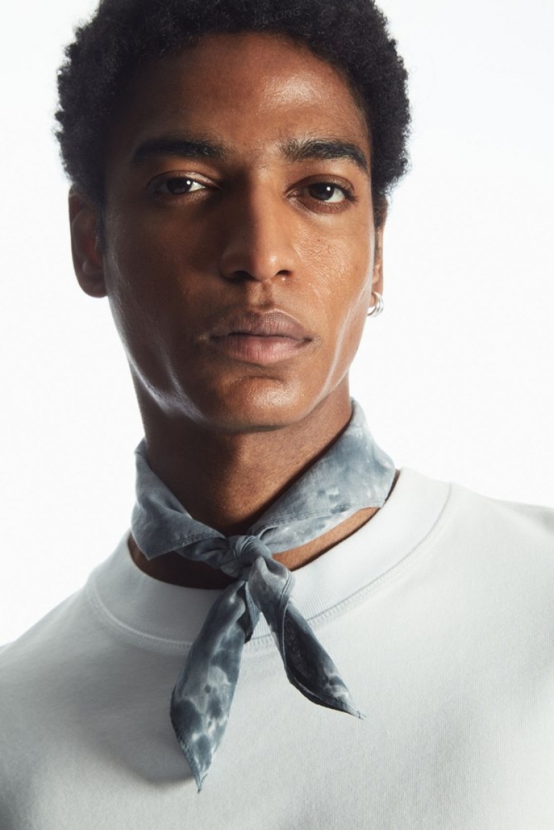 Gray / Printed COS Tie-Dye Print Neck Scarf | AM70-X5XX