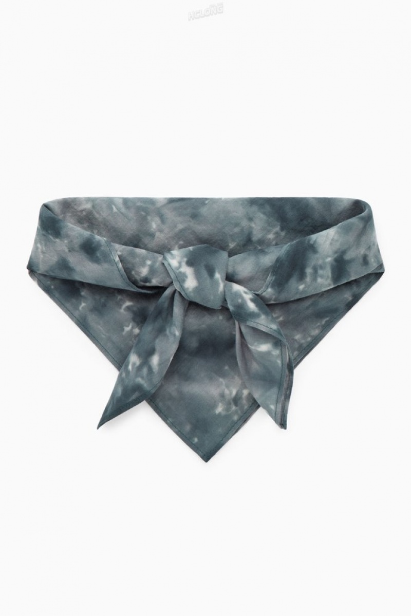 Gray / Printed COS Tie-Dye Print Neck Scarf | AM70-X5XX