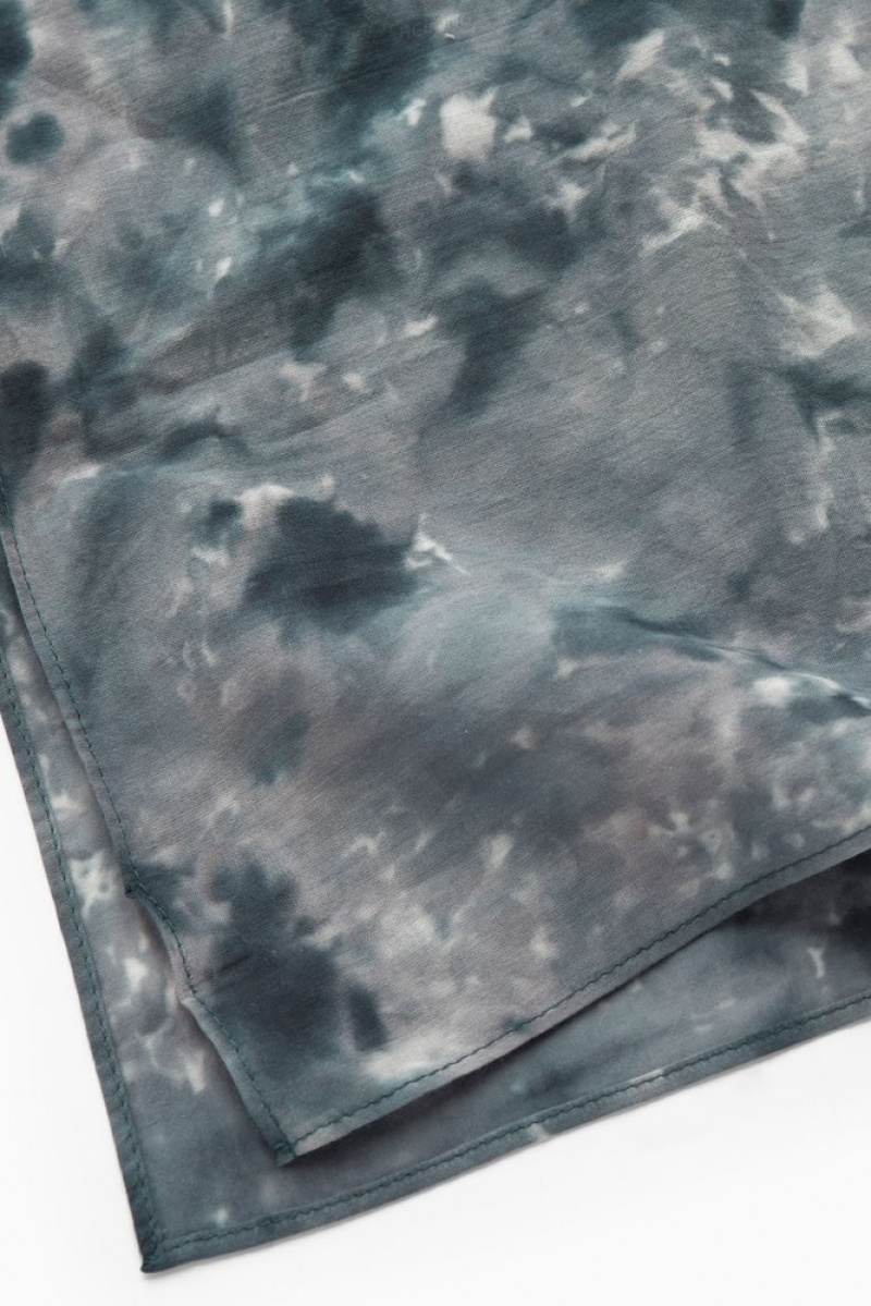 Gray / Printed COS Tie-Dye Print Neck Scarf | AM70-X5XX