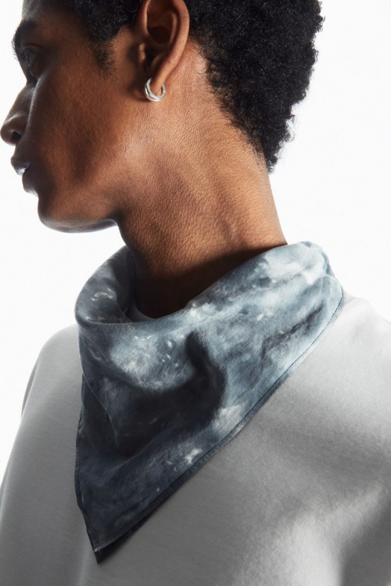 Gray / Printed COS Tie-Dye Print Neck Scarf | AM70-X5XX