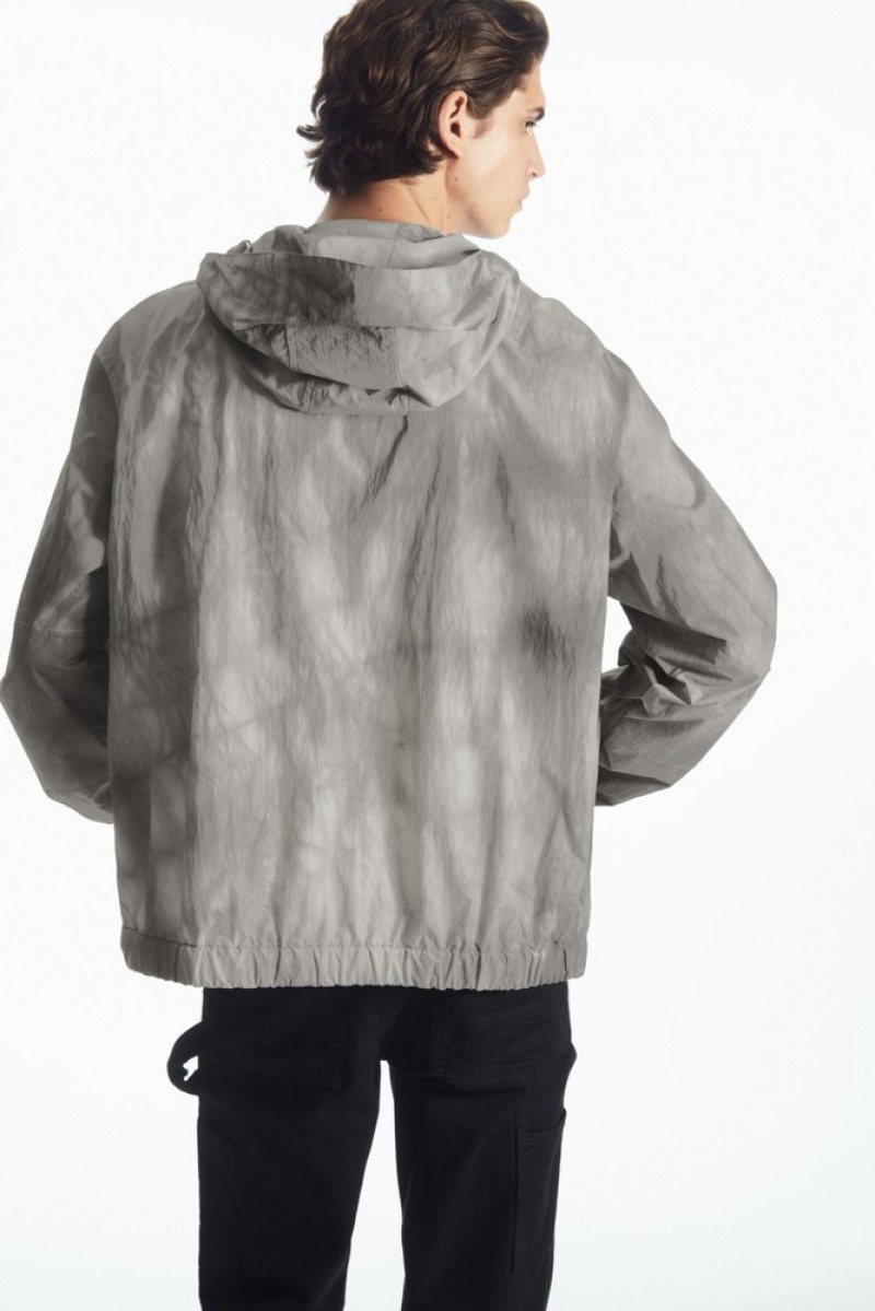 Gray / Tie-Dye Print COS Tie-Dye Print Packable Windbreaker | TN62-B9KW