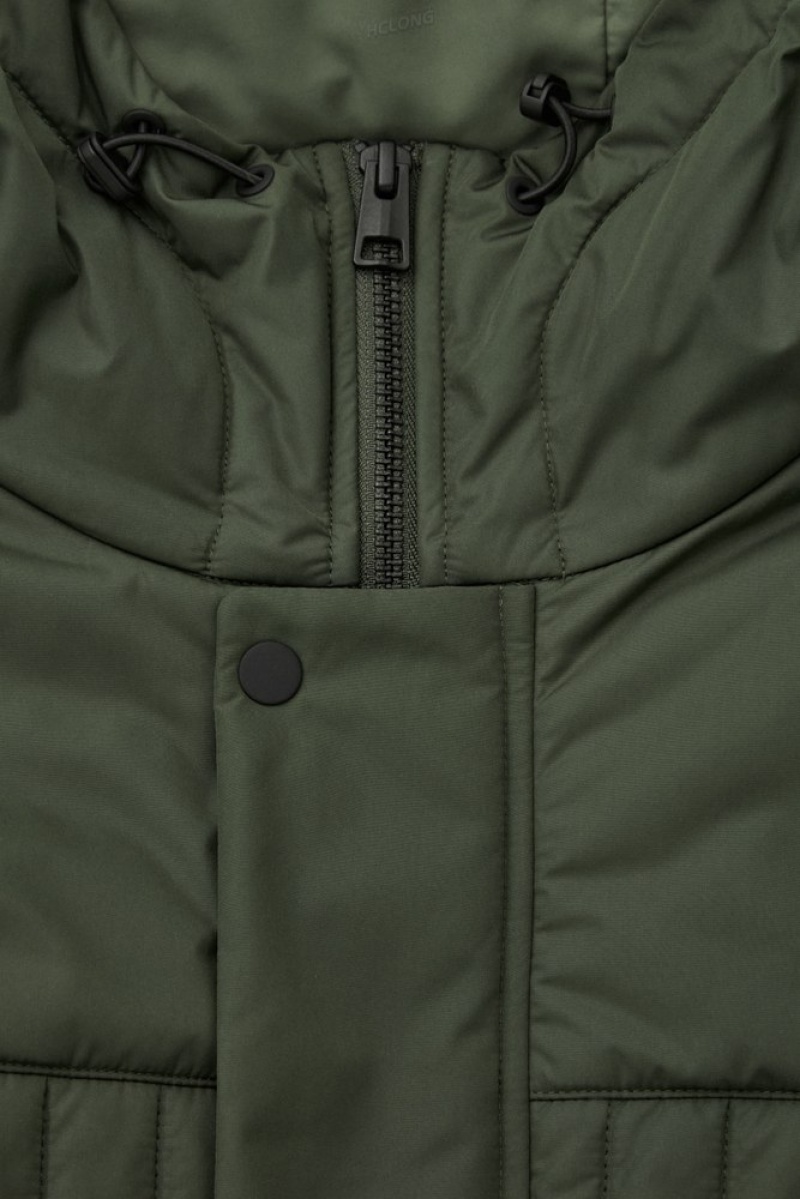 Green COS Hooded Quilted Hybrid Gilet | RK51-F9NO