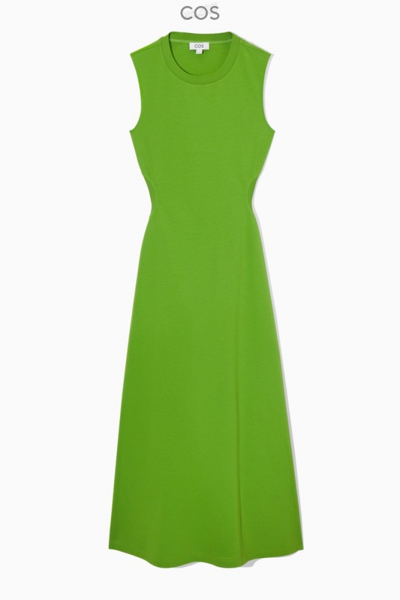 Green COS Sleeveless Cutout Maxi Dress | SN88-L8JS