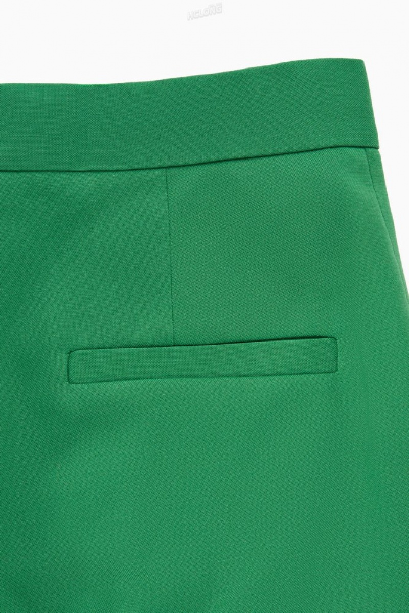 Green COS Straight-Leg Wool Trousers | LC16-C1NU