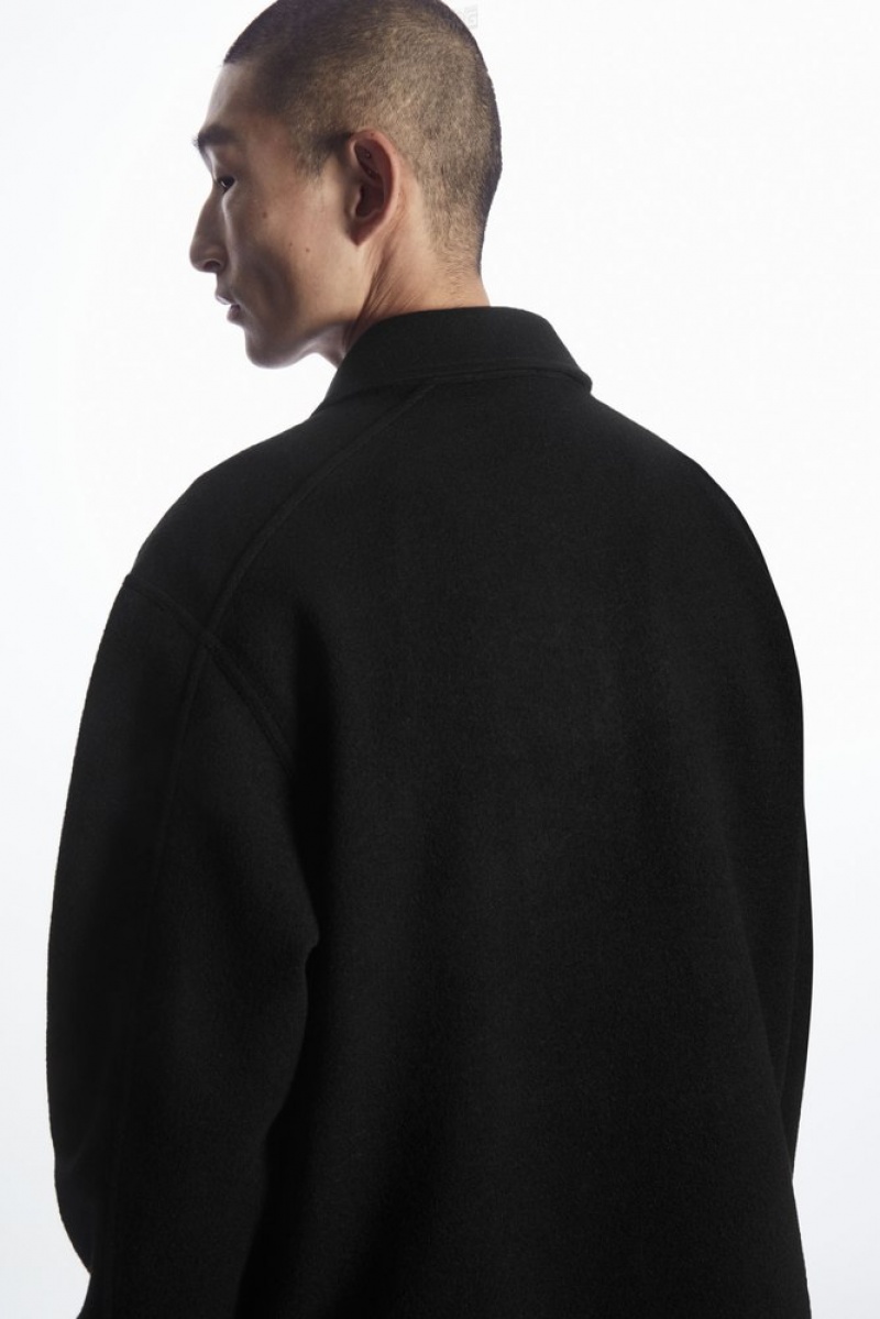 Grey COS Half-Zip Wool-Blend Jumper | LO97-L0BZ